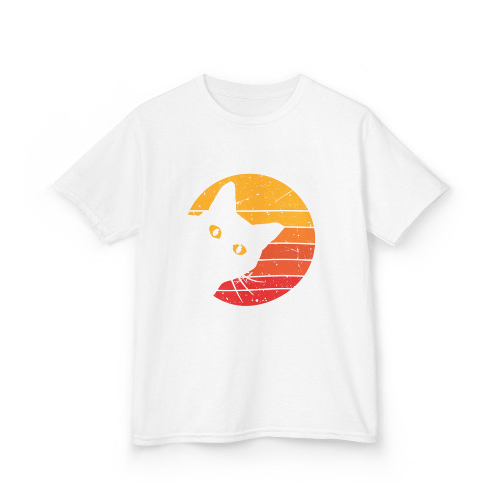 Sunset Cat Kids Tee, Fun T-Shirt for Cat Lovers, Perfect Gift for Birthdays, Unique Design for Animal Lovers, Summer Fashion