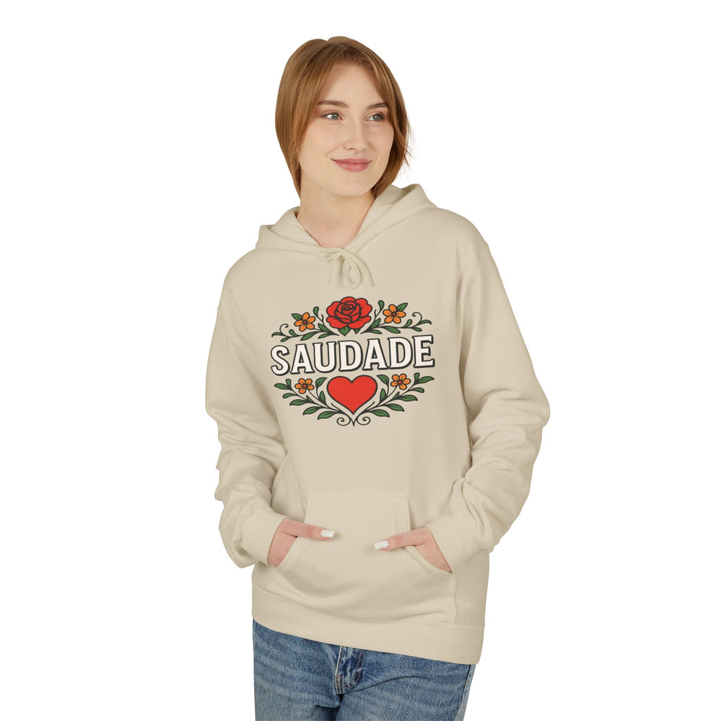 Saudade Floral Heart Hoodie – Portuguese Nostalgia Sweatshirt
