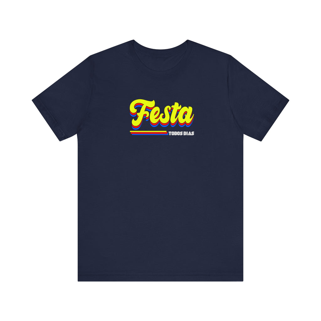 Festa Retro Stripe Tee — "Festa" Graphic T-Shirt