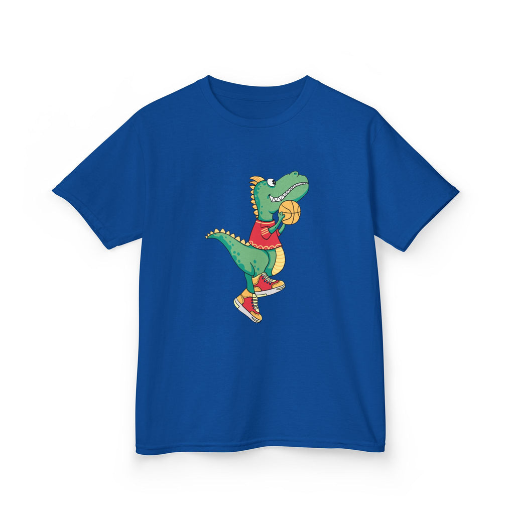 Dinosaur Basketball Kids Tee Fun Graphic Tee for Boys & Girls, Perfect for Birthdays, Playdates, Sports Events, Summer