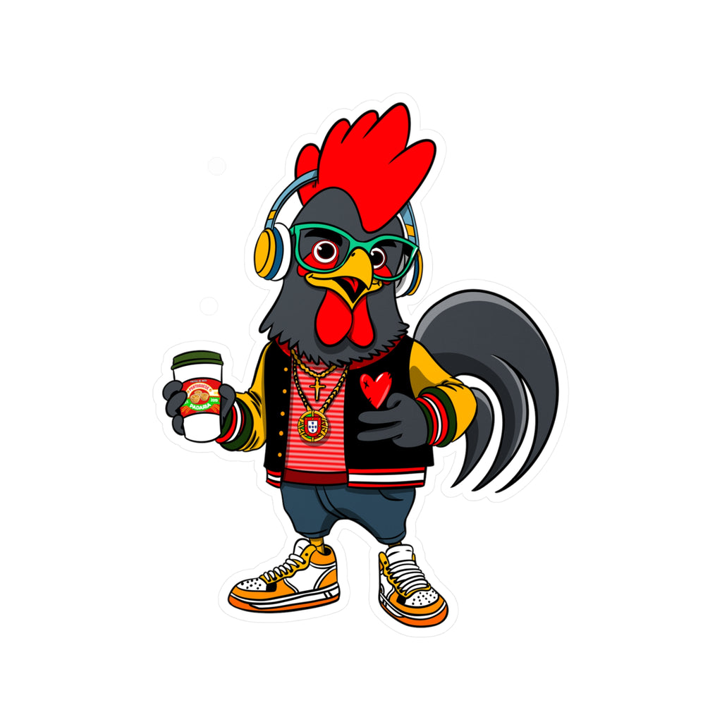 Hipster Rooster Kiss-Cut Vinyl Decals for Car, Laptop, Water Bottle, Fun Gifts for Teens, Unique Home Decor