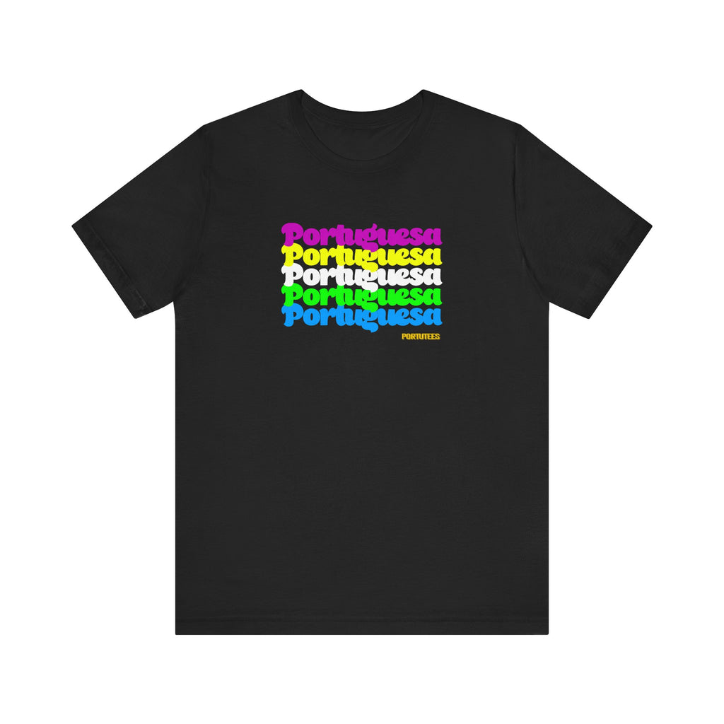 Portuguese Retro Rainbow Tee — "Portuguesa" Graphic T-Shirt