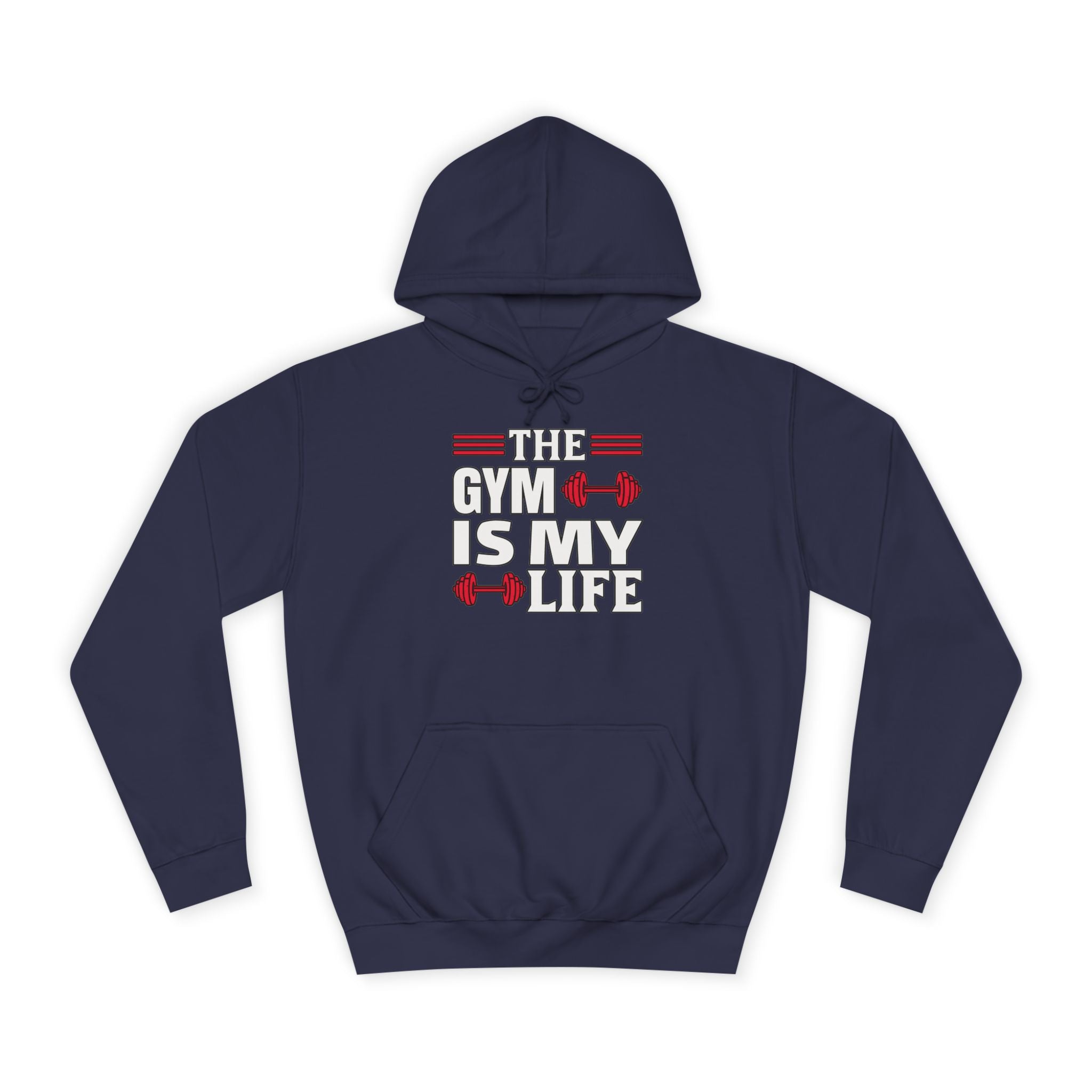 Gym Life Unisex Hoodie, Workout Sweatshirt, Fitness Apparel, Gift for Gym Lovers, College Casual Wear