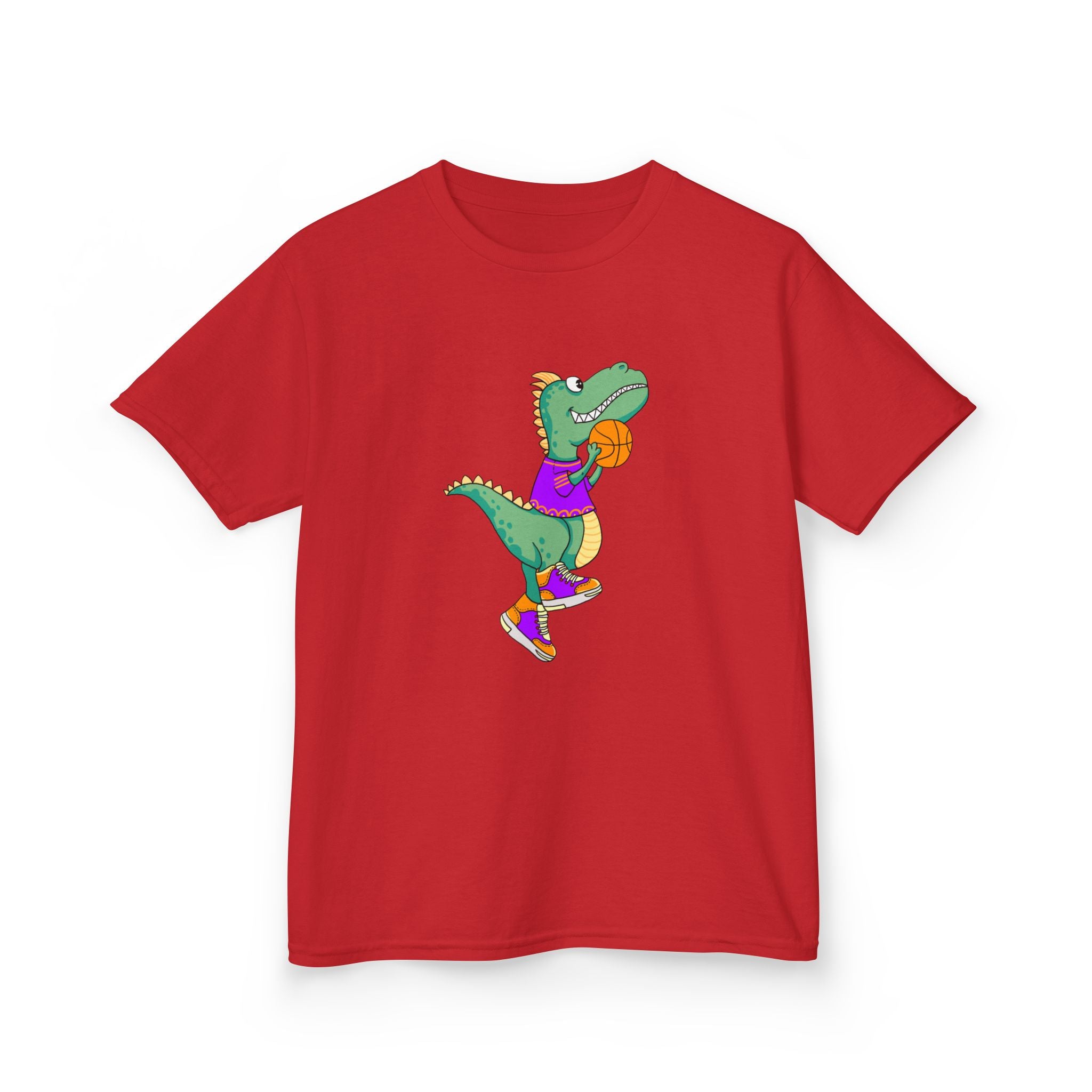 Dinosaur Basketball Kids Tee Fun Graphic Tee for Boys & Girls, Perfect for Birthdays, Playdates, Sports Events, Summer