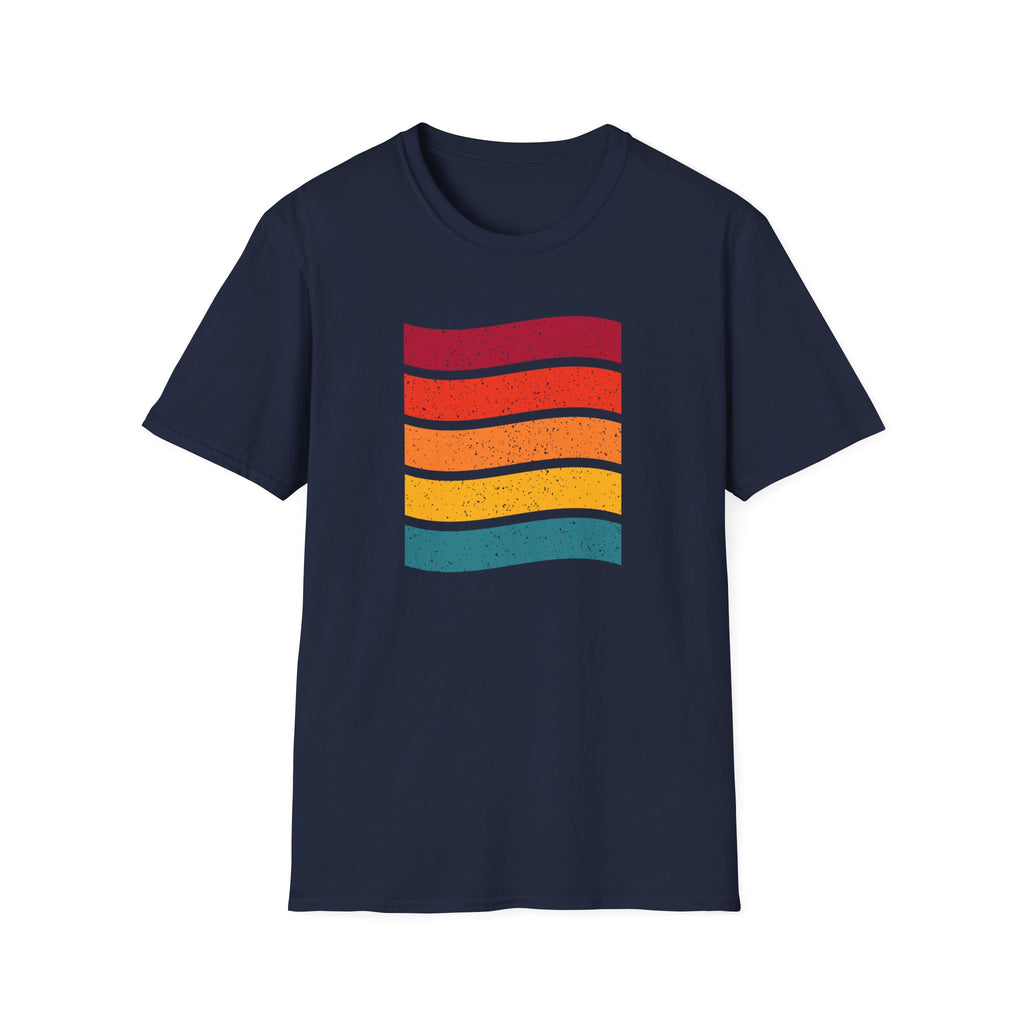 Retro Wave Unisex Softstyle T-Shirt - Colorful Graphic Tee, Casual Style, Summer Fashion, Gift for Friends, Festival Attire