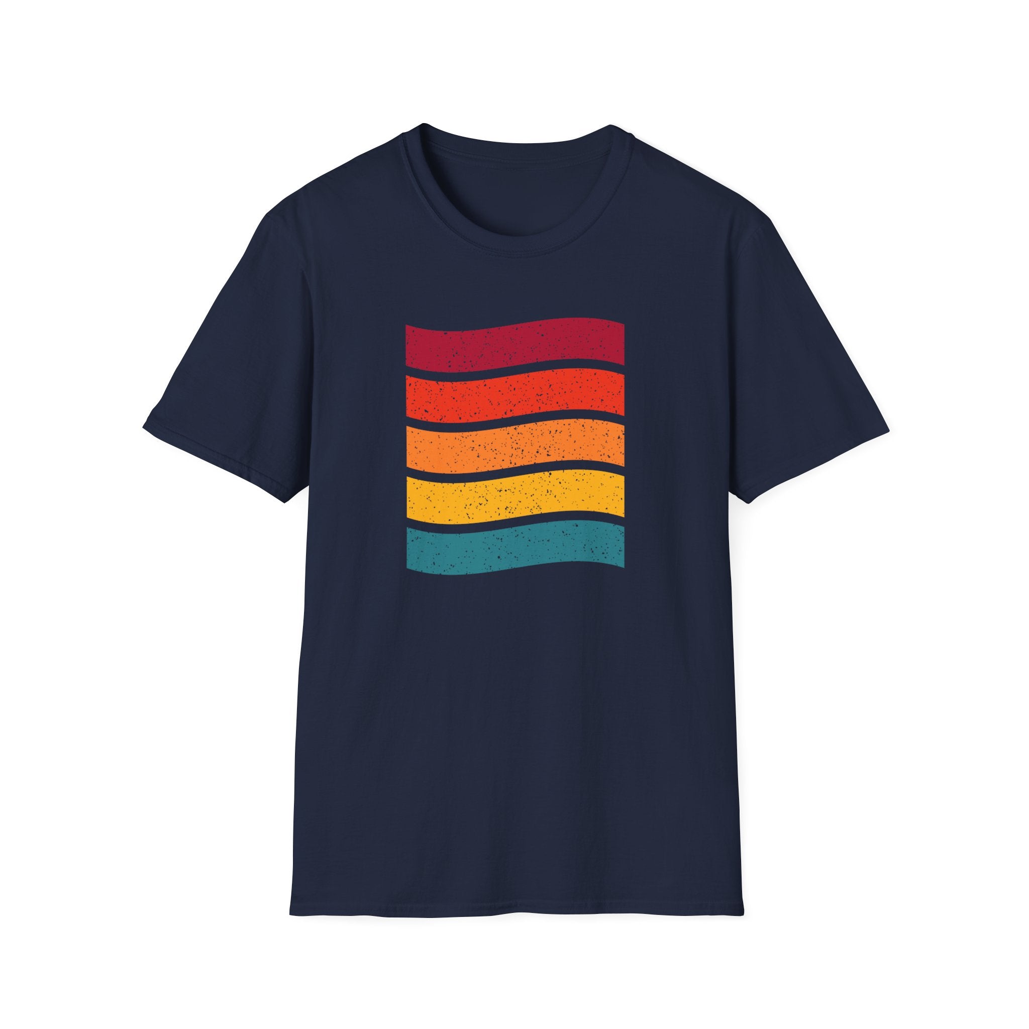 Retro Wave Unisex Softstyle T-Shirt - Colorful Graphic Tee, Casual Style, Summer Fashion, Gift for Friends, Festival Attire