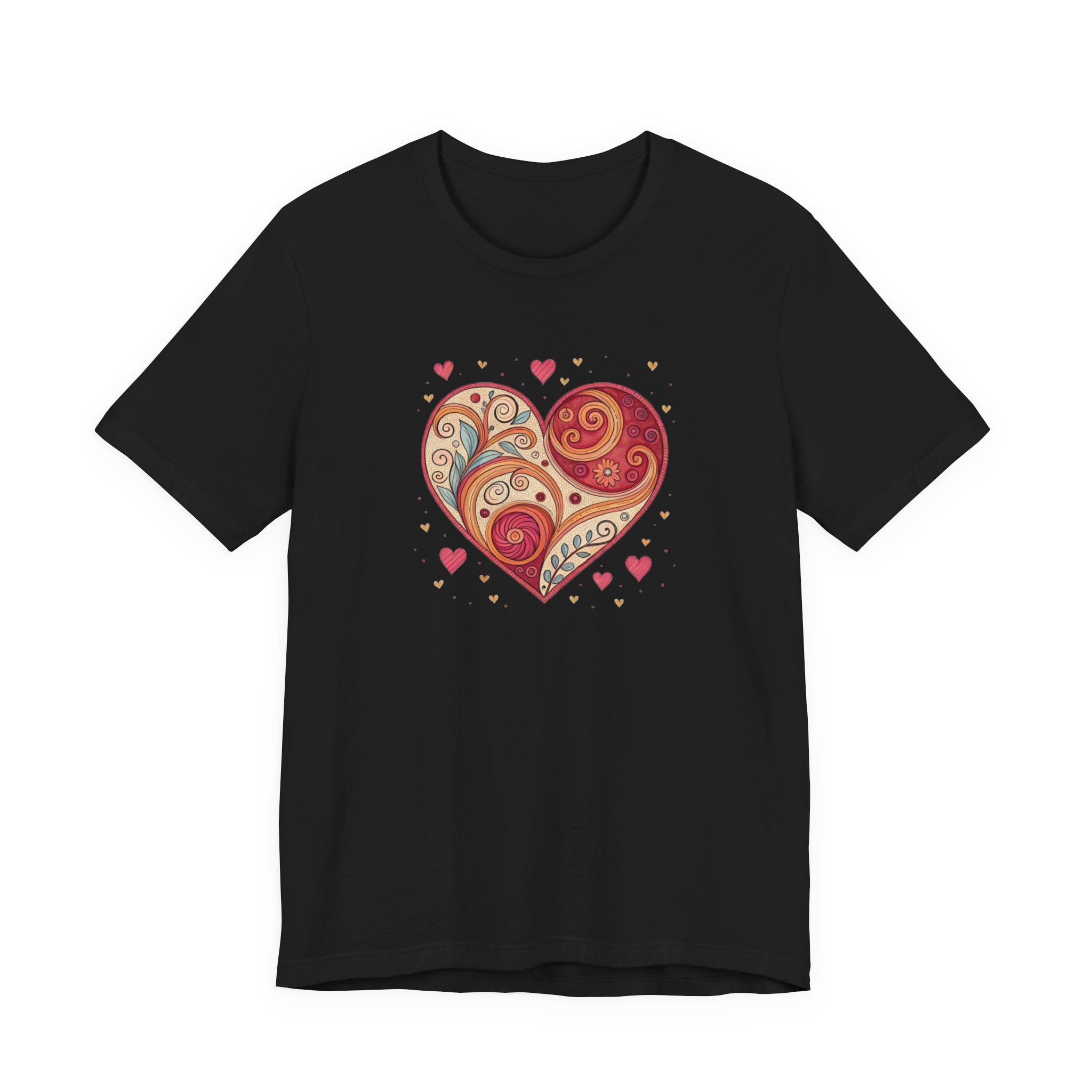 Heart Paisley T-Shirt — Boho Floral Love Tee for Valentine’s Day