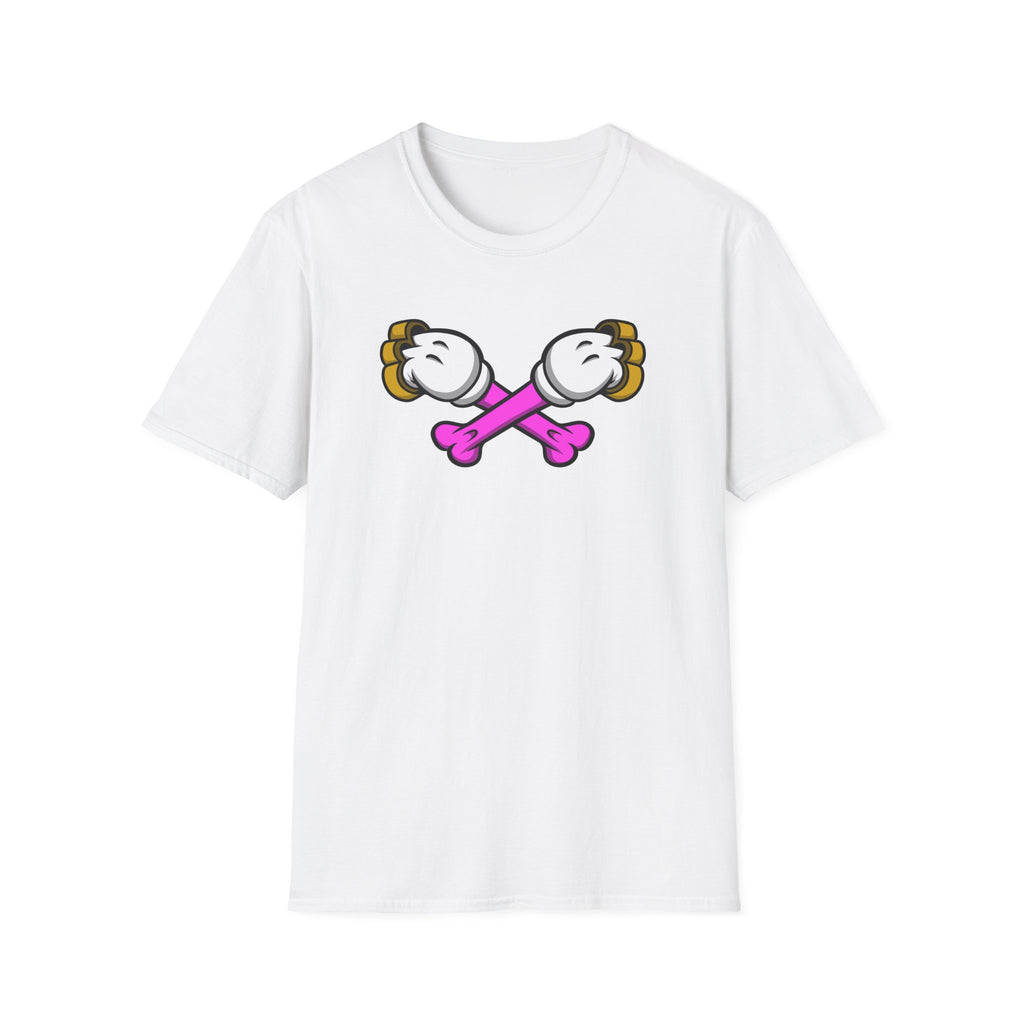 Playful Cartoon Bones Unisex T-Shirt, Casual Style, Fun Gift for Kids & Adults, Halloween Costume, Everyday Wear, Cartoon Graphic Tee