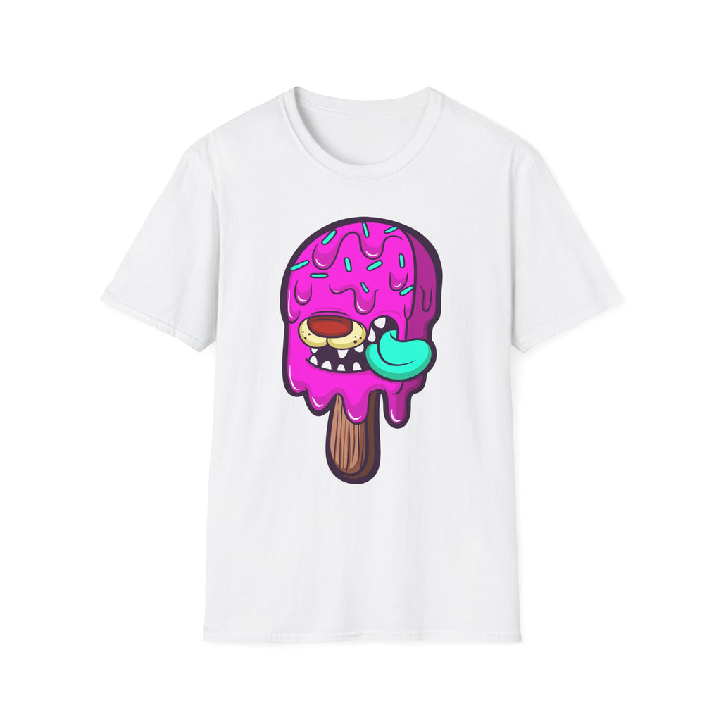 Funny Ice Cream Monster Unisex T-Shirt for Summer Fun, Cute Graphic Tee, Gift for Ice Cream Lovers, Summer Party Shirt, Quirky Gift Idea