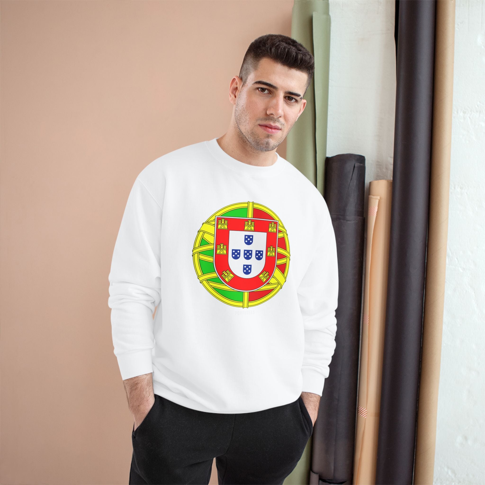 Portugal Crest Sweatshirt - Portuguese Flag Emblem Crewneck