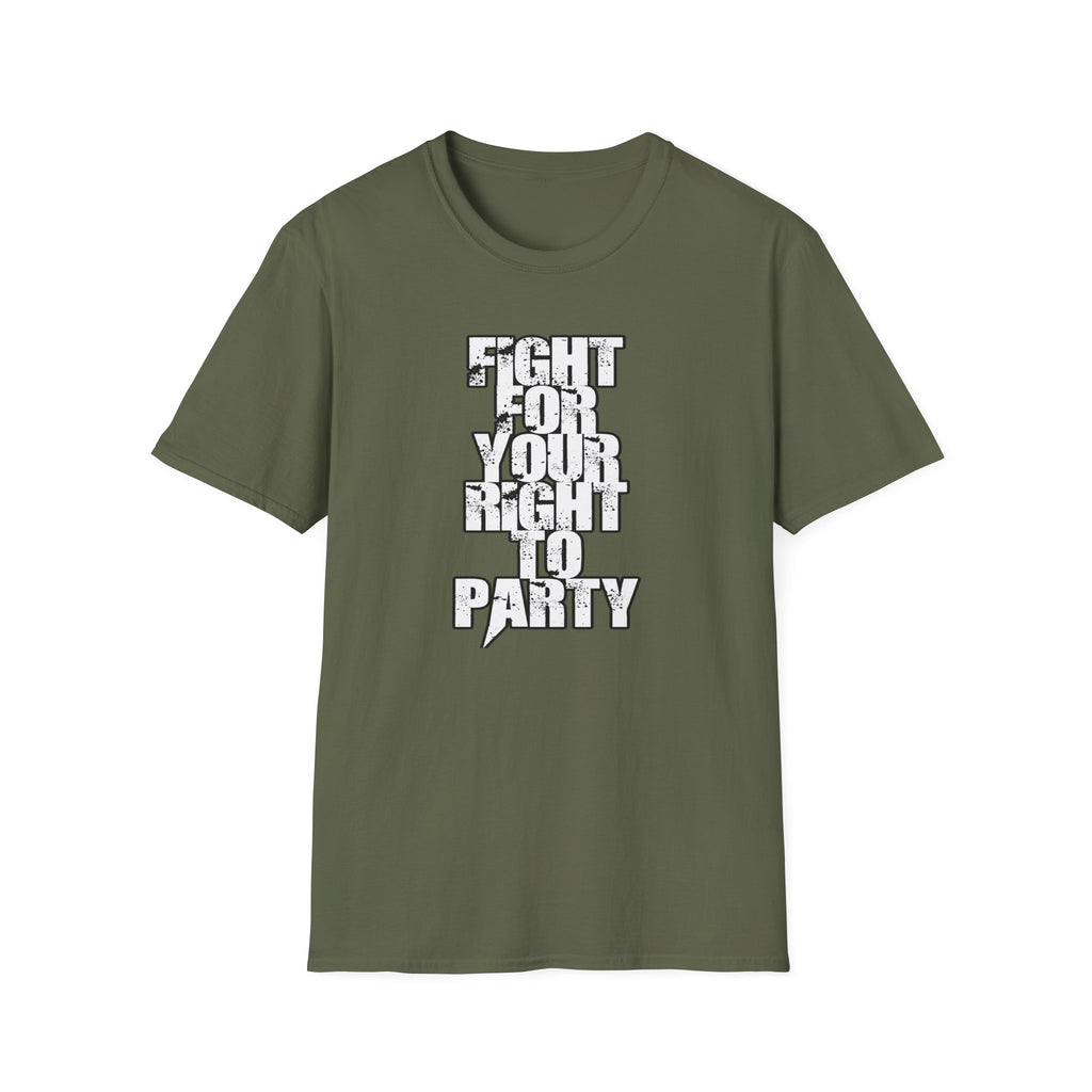 Fight for Your Right to Party T-Shirt, Unisex Graphic Tee, Casual Softstyle Shirt, Music Festival Wear, Gift for Party Lovers