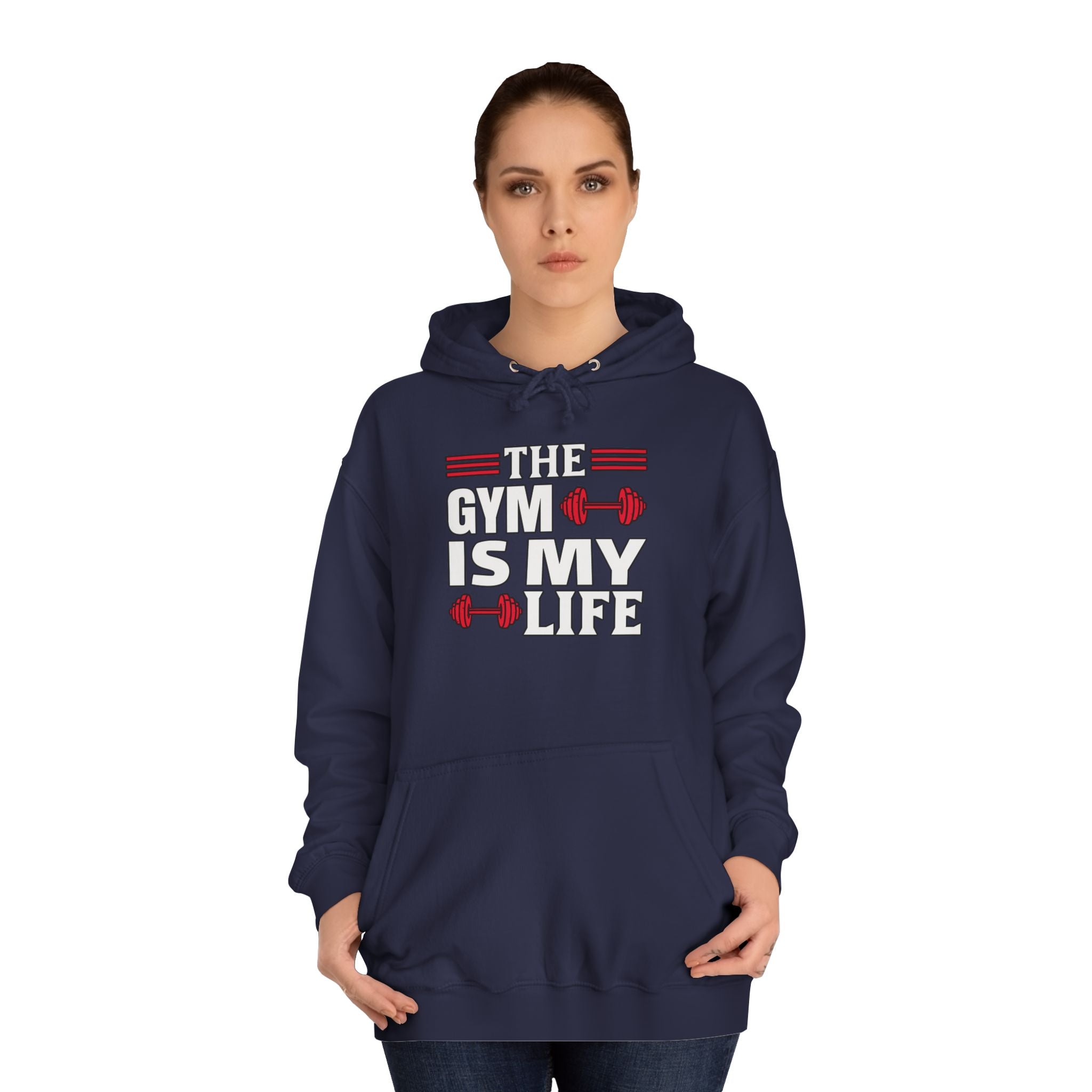 Gym Life Unisex Hoodie, Workout Sweatshirt, Fitness Apparel, Gift for Gym Lovers, College Casual Wear