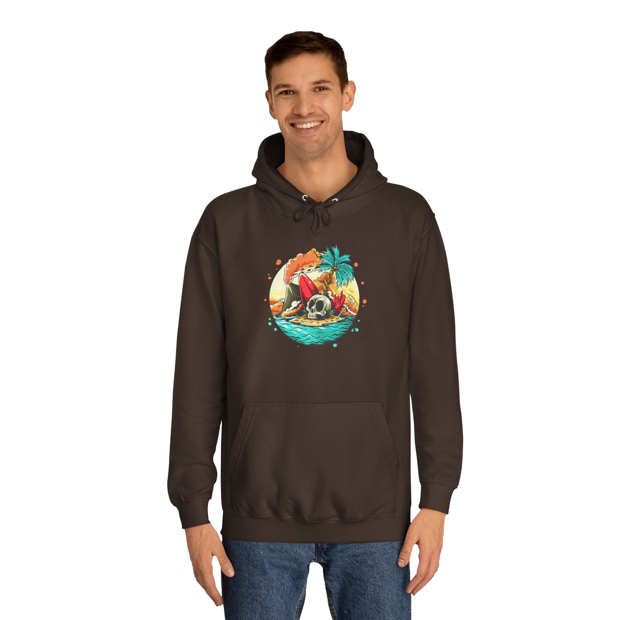 Tropical Paradise Unisex College Hoodie, Beach Vibes Sweatshirt, Summer Gift, Vacation Apparel, Cozy Hooded Pullover, Casual Wear