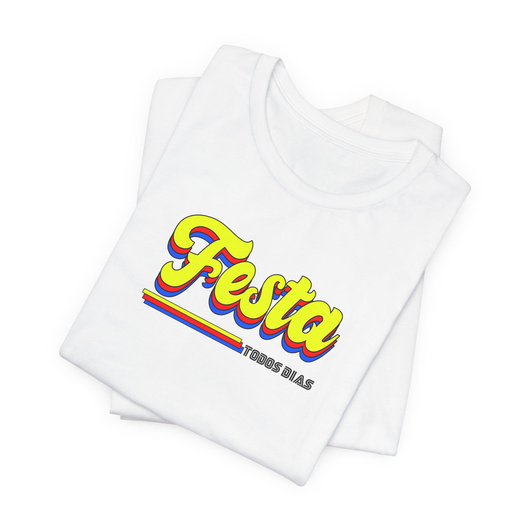 Festa Retro Stripe Tee — "Festa" Graphic T-Shirt