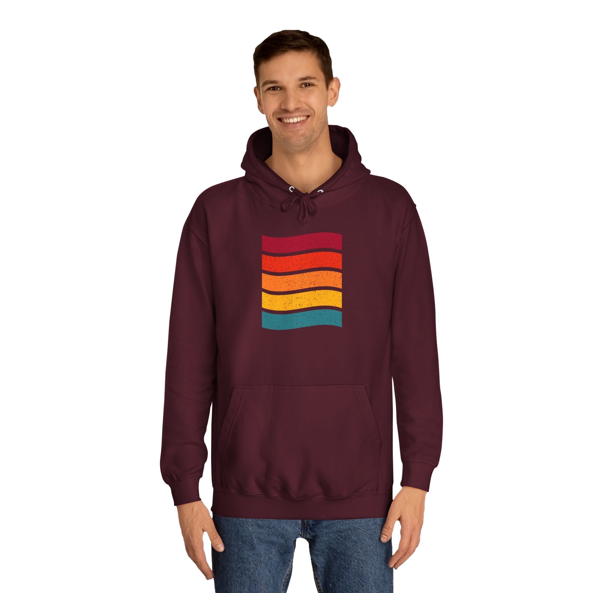 Colorful Stripe Unisex College Hoodie | Cozy Casualwear, Gifts for Students, Fall Fashion, College Events, Lounge Wear