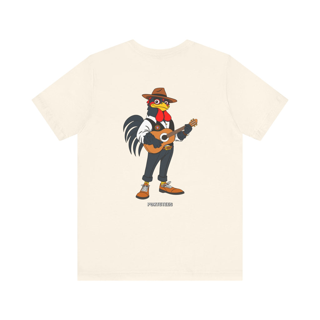 Fado Rooster Music Tee | Unisex Jersey Short Sleeve Tee, Funny Animal Shirt, Gift for Musicians, Casual Style, Chicken Lover Apparel,