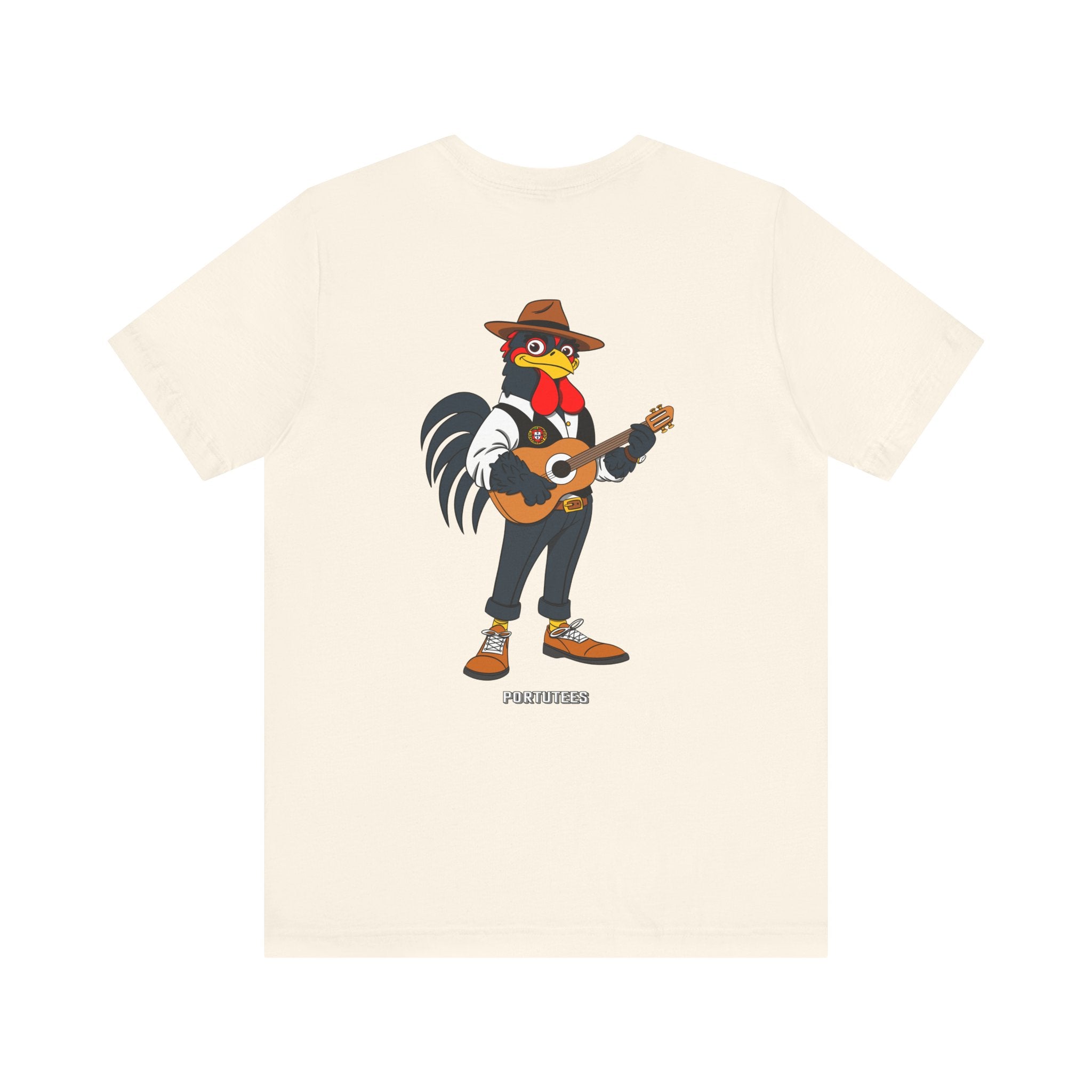 Fado Rooster Music Tee | Unisex Jersey Short Sleeve Tee, Funny Animal Shirt, Gift for Musicians, Casual Style, Chicken Lover Apparel,