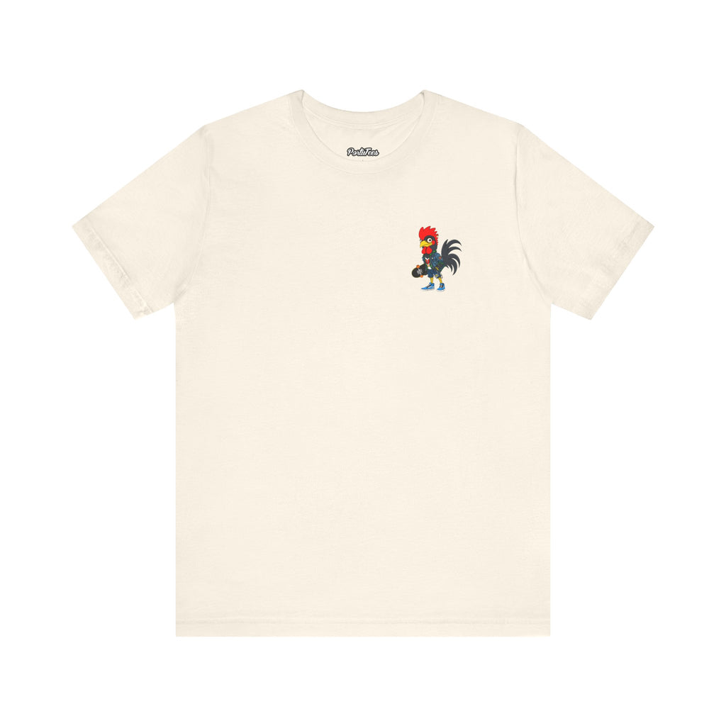 Punk Rock Rooster Graphic Tee, Fun Unisex T-Shirt for Animal Lovers, Casual Wear, Gift for Friends, Street Style Apparel, Unique Gift