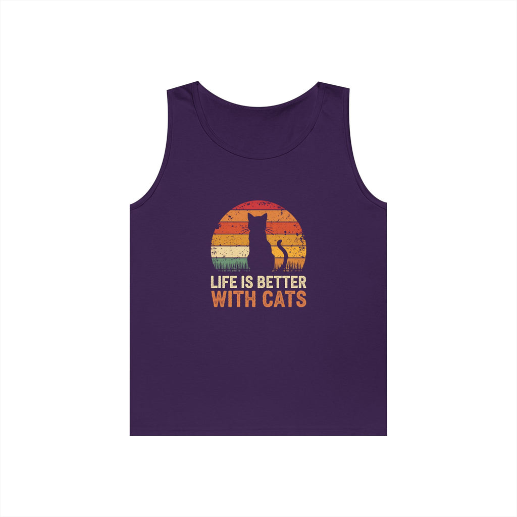 Life Is Better With Cats Tank Top, Cat Lover Gift, Unisex Cat Tank, Summer Shirt, Pet Lover Apparel, Gift for Cat Mom