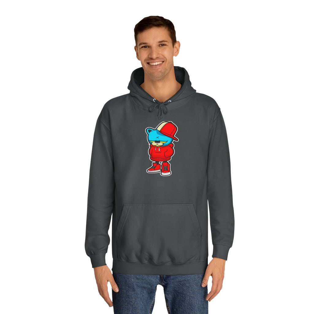 Trendy Cartoon Cat Hoodie | Unisex Streetwear, College Apparel, Graphic Hooded Sweatshirt, Cute Gift for Him or Her