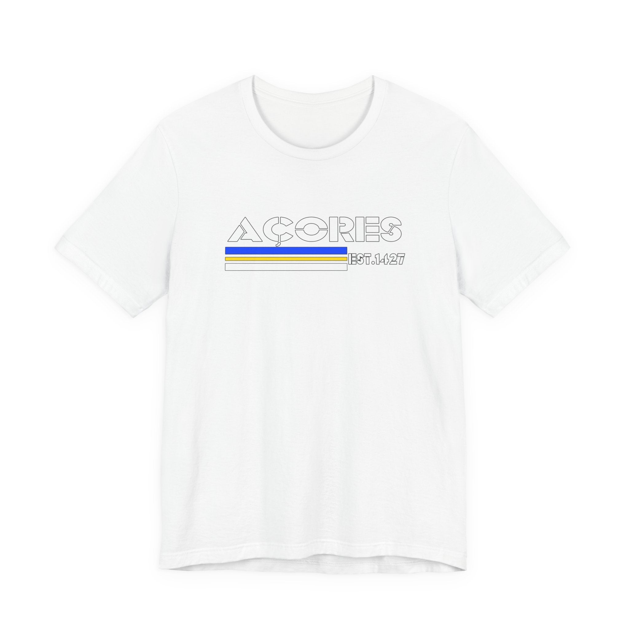 Azores Retro Stripe Tee — "AÇORES EST. 1427"