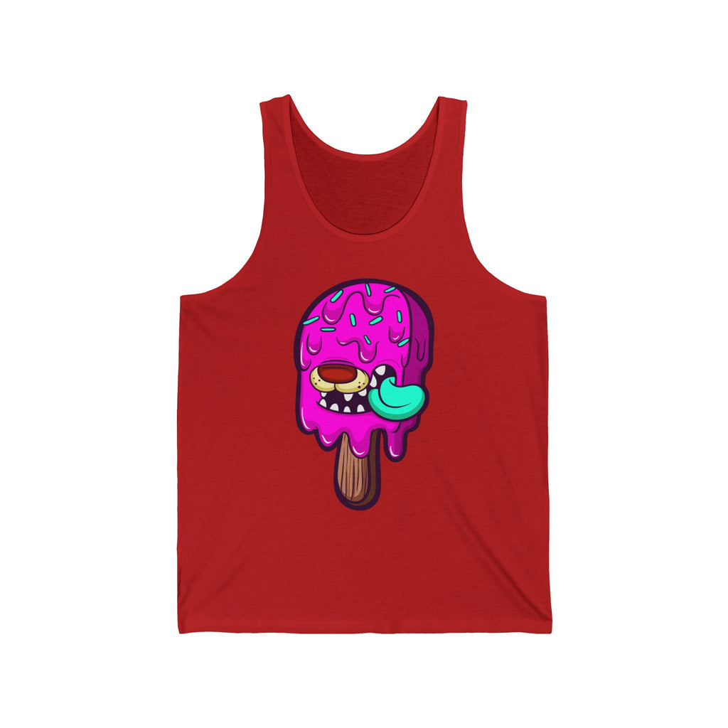 Cute Cartoon Ice Cream Unisex Jersey Tank, Summer Style, Beachwear, Gift for Ice Cream Lovers, Cool Casual Wear, Fun Fashion