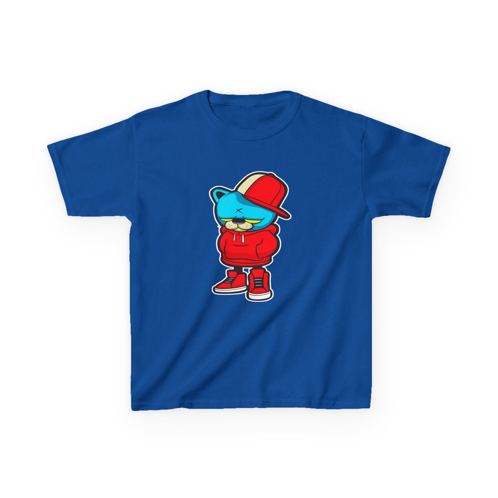Cool Cartoon Bear Kids Tee, Trendy Youth T-Shirt, Hipster Gift, Cartoon Character Apparel, Streetwear for Kids
