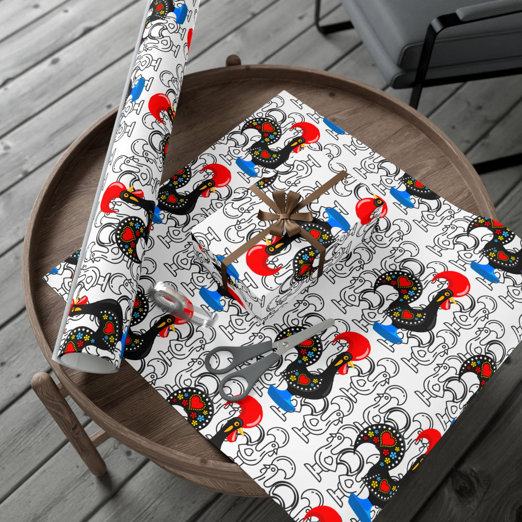 Festive Barcelos Rooster Gift Wrap Papers - Stylish and Playful Wrapping for All Occasions