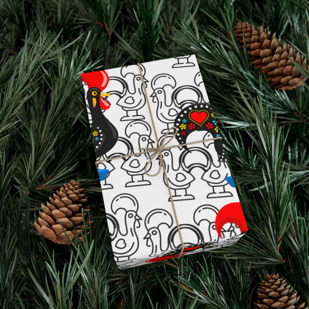 Festive Barcelos Rooster Gift Wrap Papers - Stylish and Playful Wrapping for All Occasions