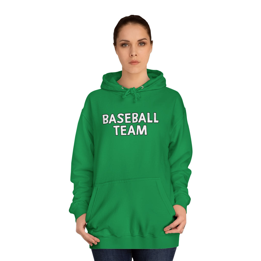 Baseball Team Unisex College Hoodie, Cozy Sportswear, College Apparel, Gift for Athletes, Team Spirit Wear, Everyday Comfort