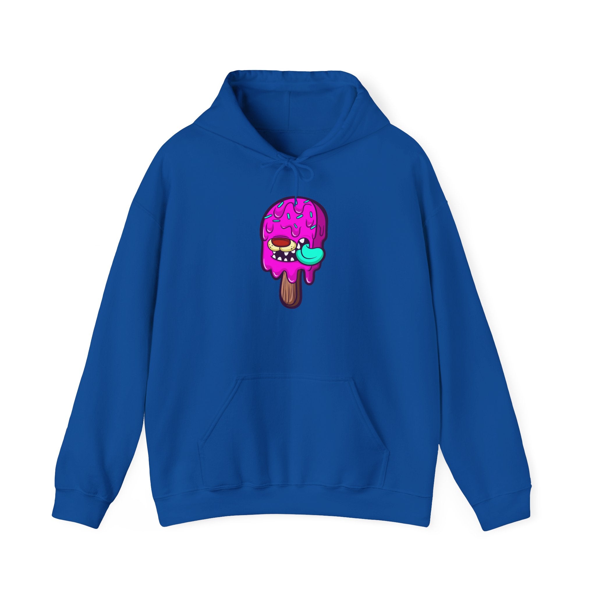 Colorful Ice Cream Graphic Unisex College Hoodie, Fun Pullover for Students, Casual Wear, Great Gift for Birthdays & Holidays, Cozy Hoodie
