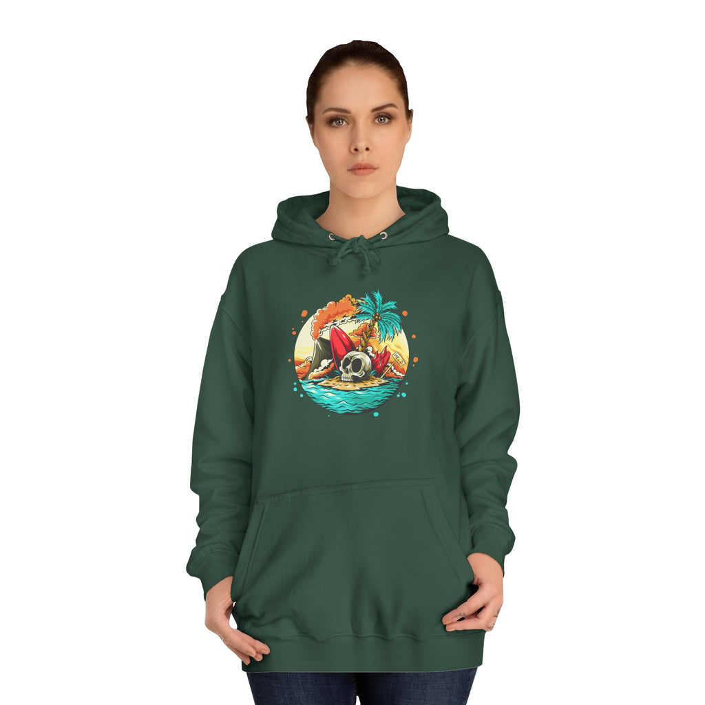 Tropical Paradise Unisex College Hoodie, Beach Vibes Sweatshirt, Summer Gift, Vacation Apparel, Cozy Hooded Pullover, Casual Wear