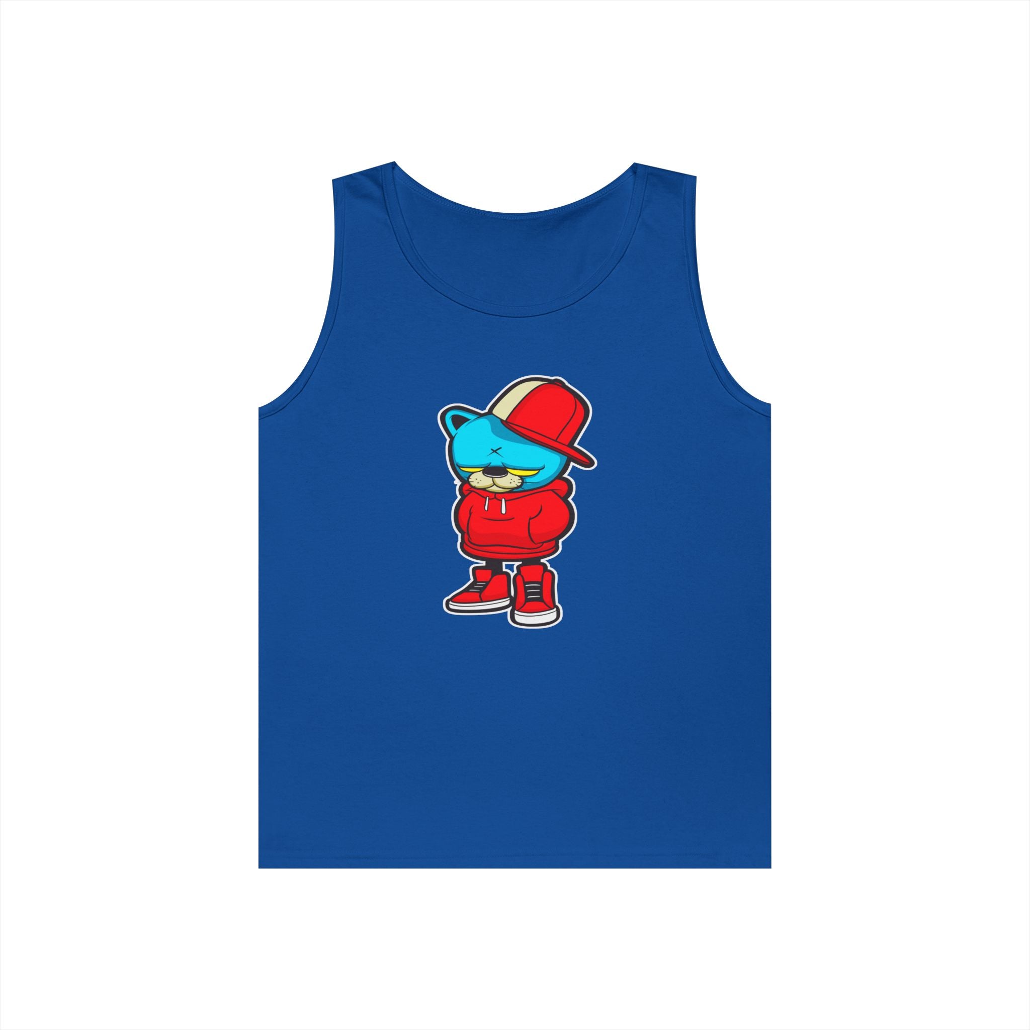 Cool Urban Bear Unisex Heavy Cotton Tank Top, Casual Streetwear, Summer Outfit, Gift for Friends, Cool Graphic Tee