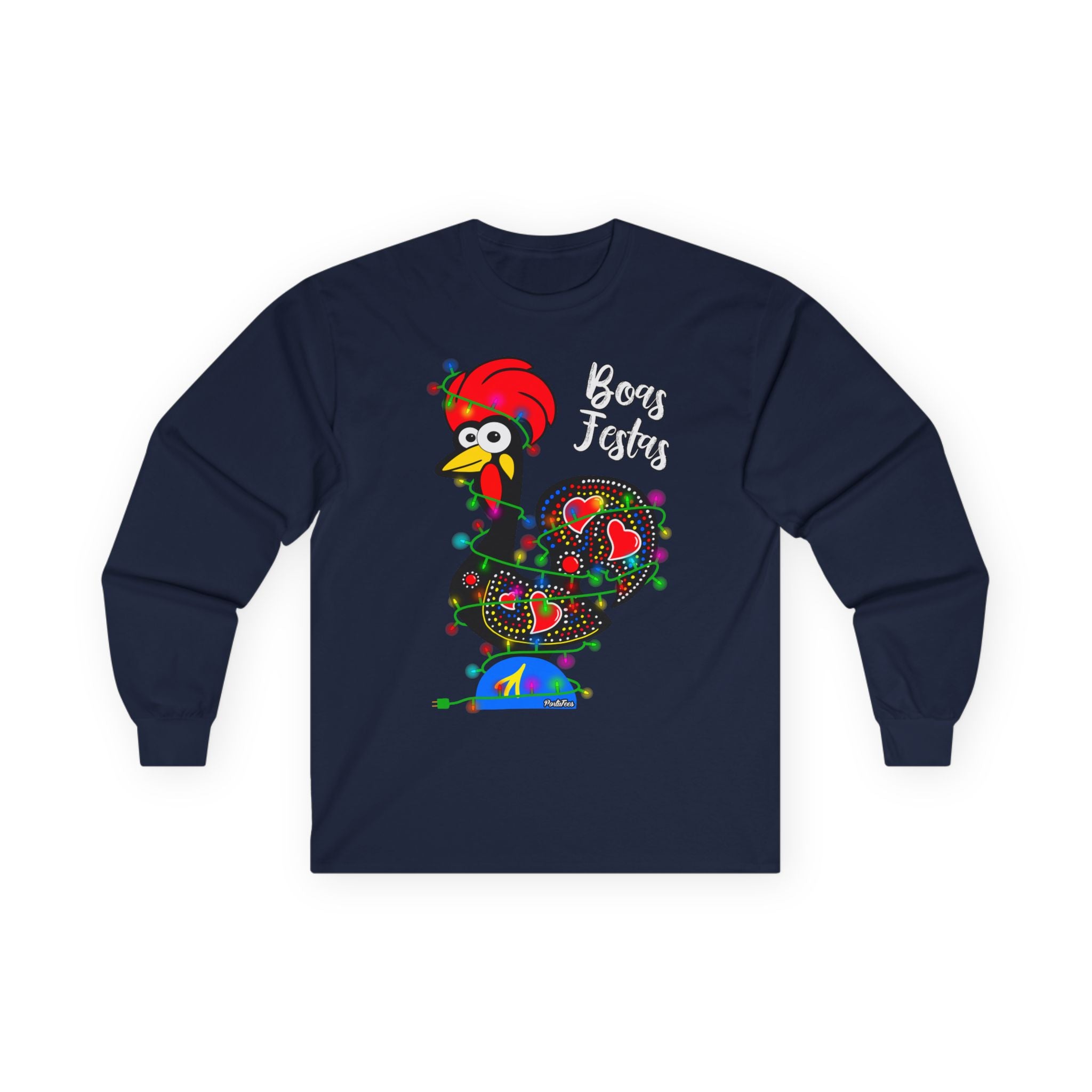 Whimsical Rooster Long Sleeve Tee, Funny Gift for Farmers, Casual Wear, Holiday Gift, Farmhouse Decor