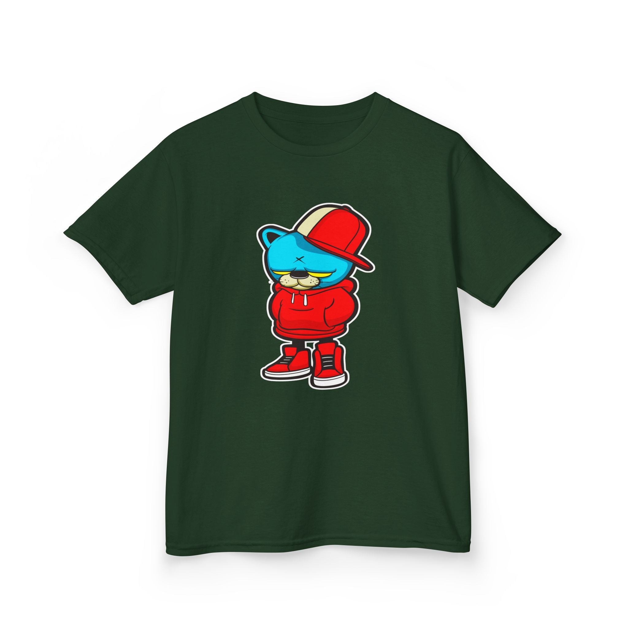 Cool Cartoon Bear Kids Tee, Trendy Youth T-Shirt, Hipster Gift, Cartoon Character Apparel, Streetwear for Kids