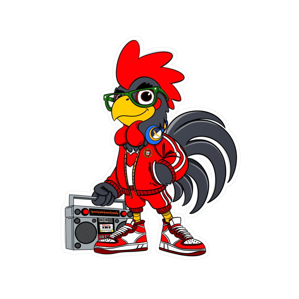 Hip-Hop Rooster Vinyl Decal, Fun Stickers for Laptop, Car, Wall, Office Decor, Gift for Chicken Lovers, Retro Vibe