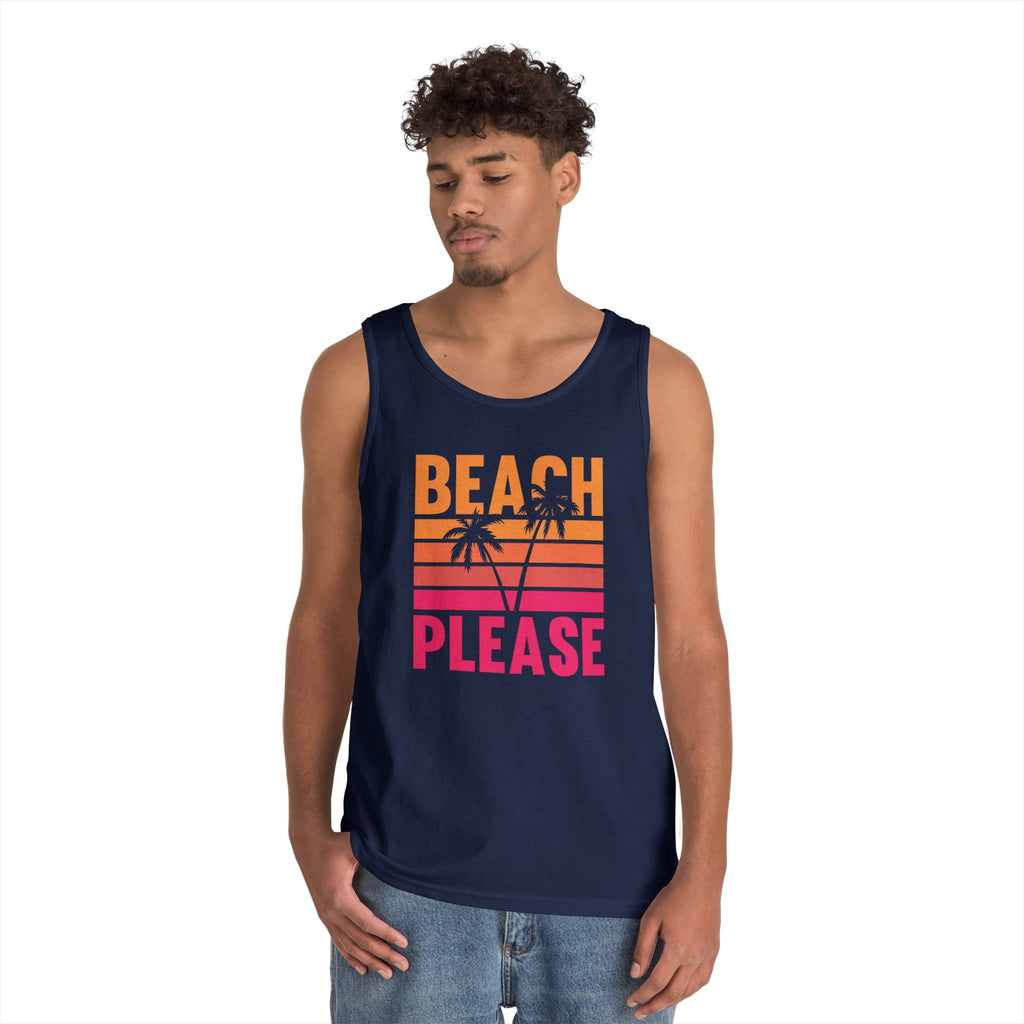 Beach Please Tank Top, Summer Apparel, Unisex Summer Wear, Vacation Style, Gift for Beach Lovers, Pool Party Outfit
