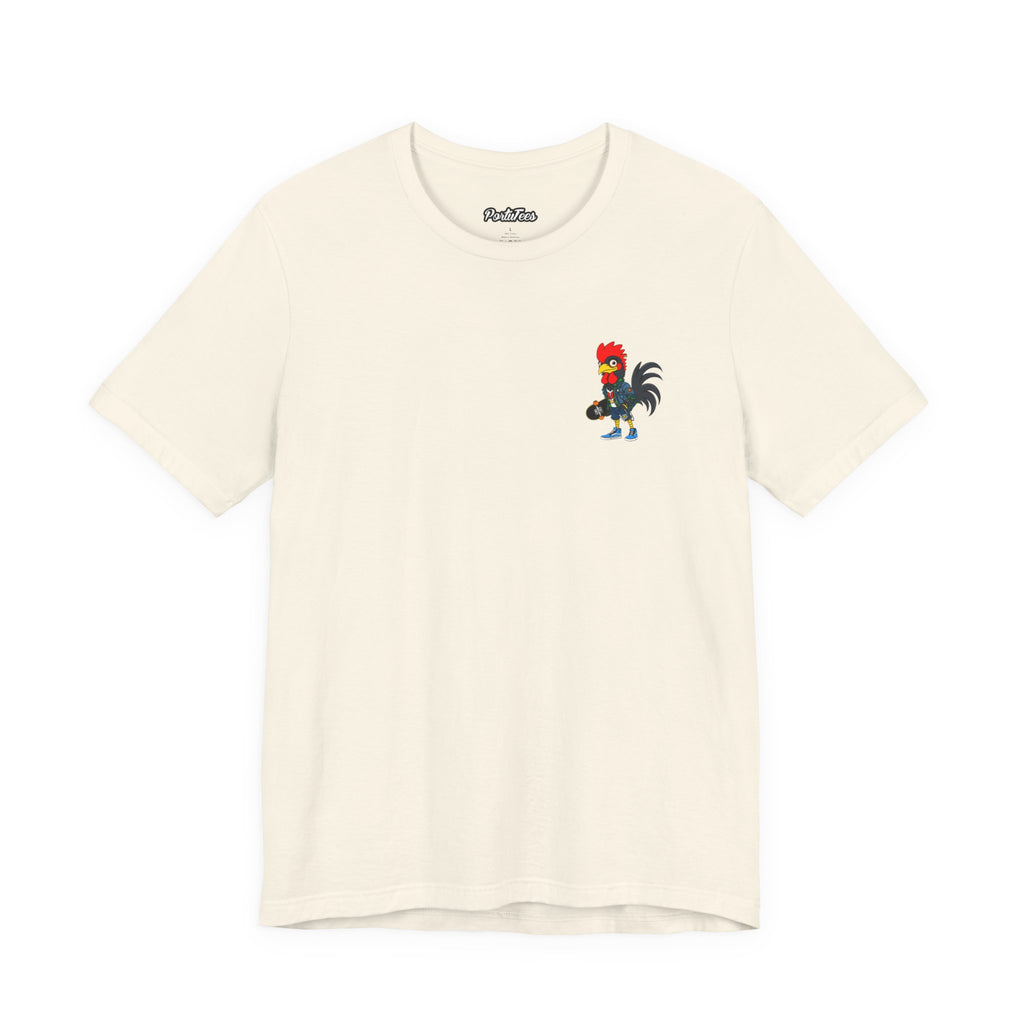 Punk Rock Rooster Graphic Tee, Fun Unisex T-Shirt for Animal Lovers, Casual Wear, Gift for Friends, Street Style Apparel, Unique Gift