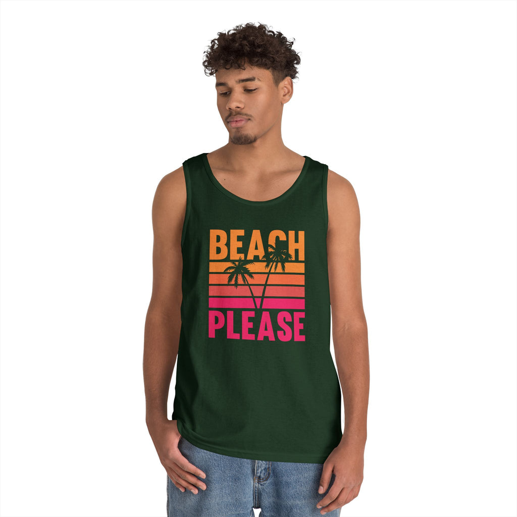 Beach Please Tank Top, Summer Apparel, Unisex Summer Wear, Vacation Style, Gift for Beach Lovers, Pool Party Outfit