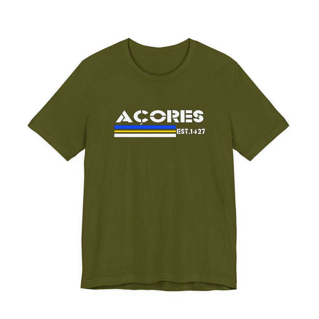 Azores Retro Stripe Tee — "AÇORES EST. 1427"