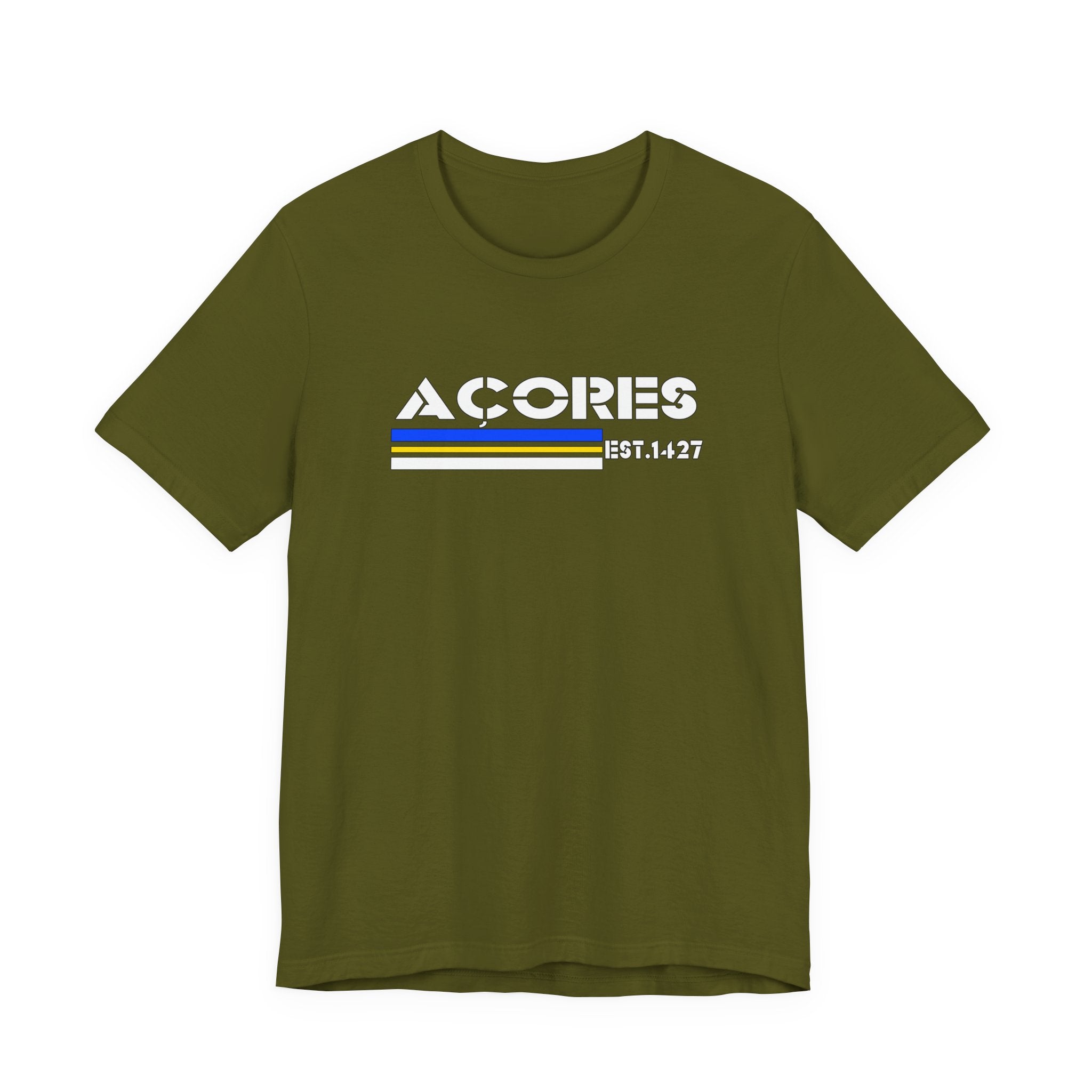 Azores Retro Stripe Tee — "AÇORES EST. 1427"