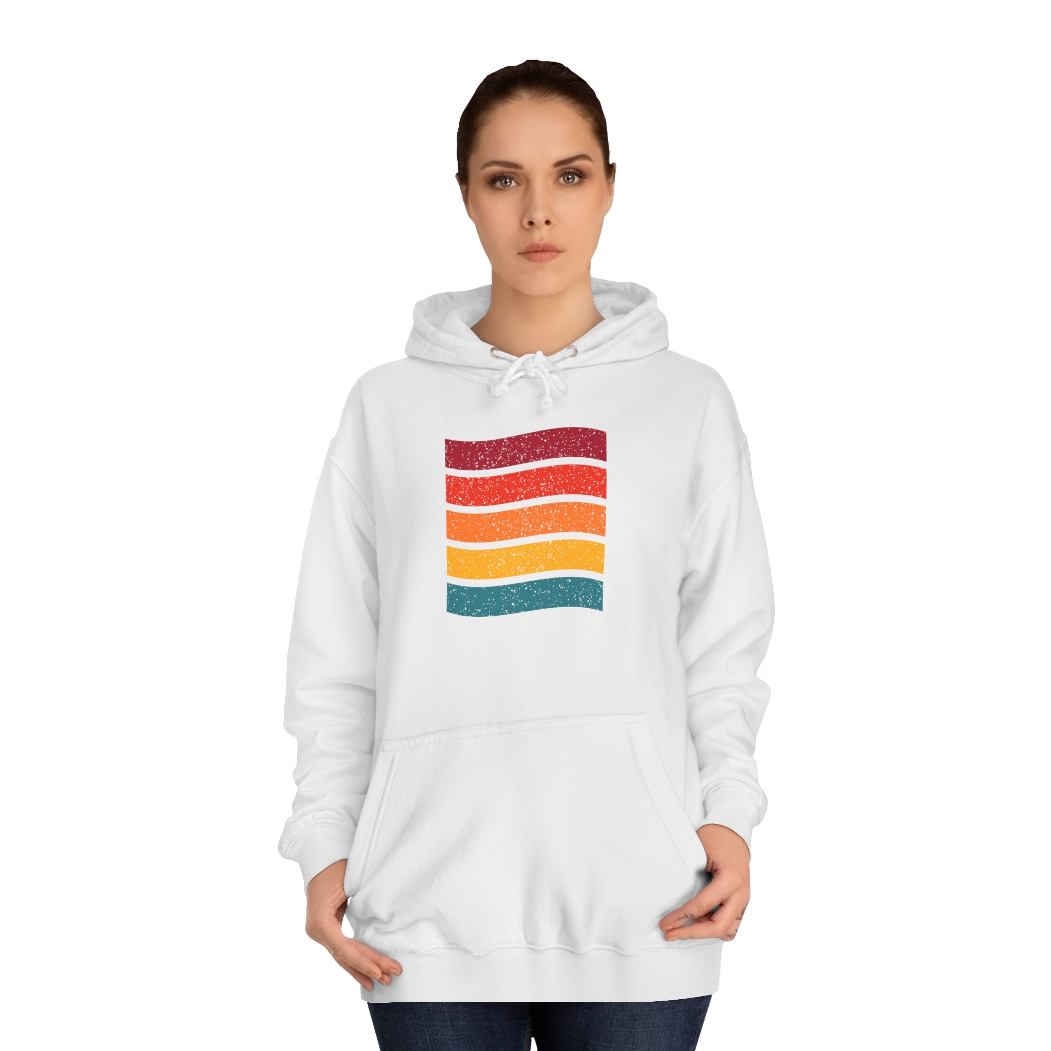 Colorful Stripe Unisex College Hoodie | Cozy Casualwear, Gifts for Students, Fall Fashion, College Events, Lounge Wear