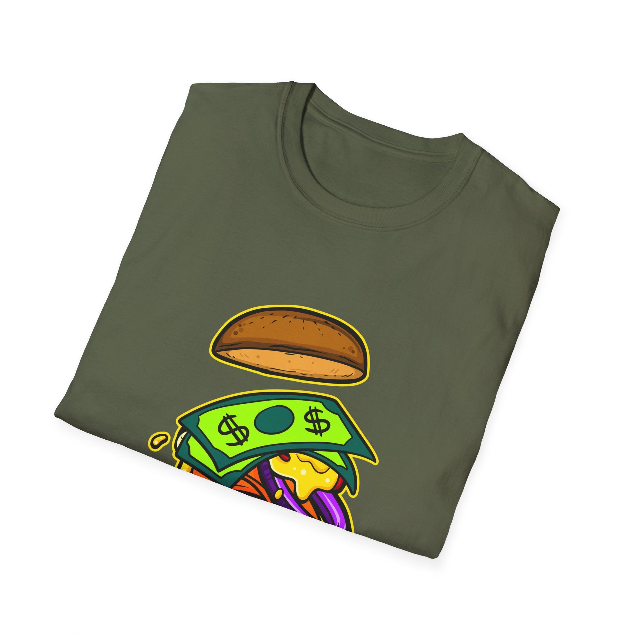Money Burger Unisex T-Shirt, Funny Foodie Shirt, Perfect for Food Lovers, Gift for Burger Enthusiasts, Casual Weekend Tee, Streetwear