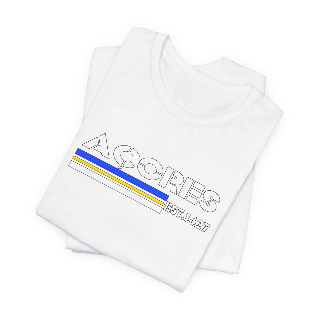Azores Retro Stripe Tee — "AÇORES EST. 1427"