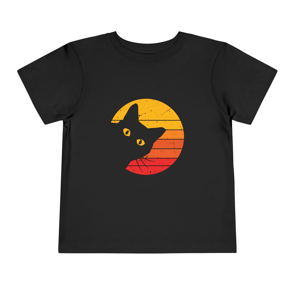 Sunset Cat Toddler Tee - Cute Cat Shirt, Kids Summer Tee, Playful Gift for Cat Lovers, Birthday Gift, Cozy Everyday Wear