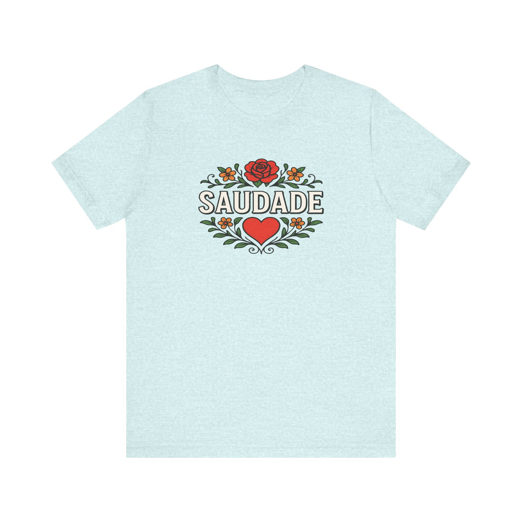 Saudade Floral Heart Tee — Portuguese Nostalgia T-Shirt