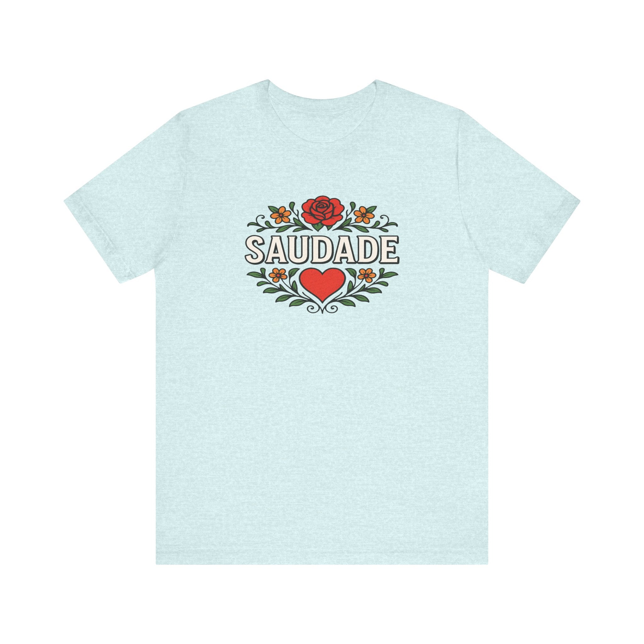Saudade Floral Heart Tee — Portuguese Nostalgia T-Shirt