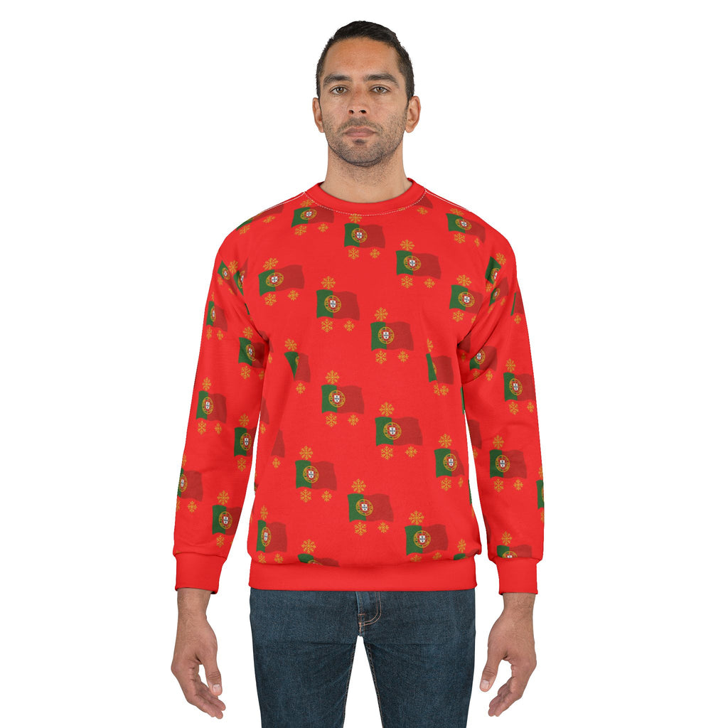 Portugal Holiday Red Sweatshirt with Festive Look