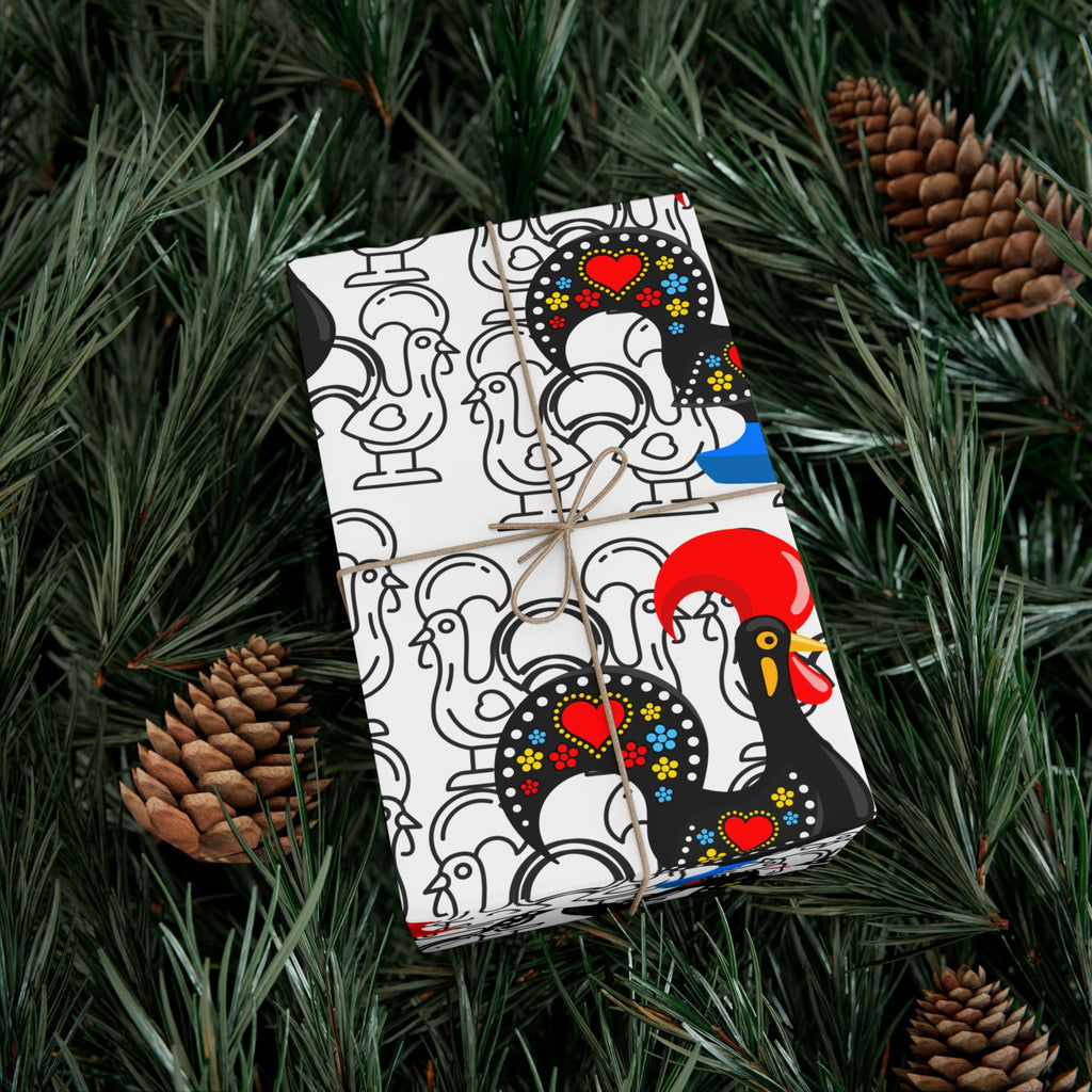 Festive Barcelos Rooster Gift Wrap Papers - Stylish and Playful Wrapping for All Occasions