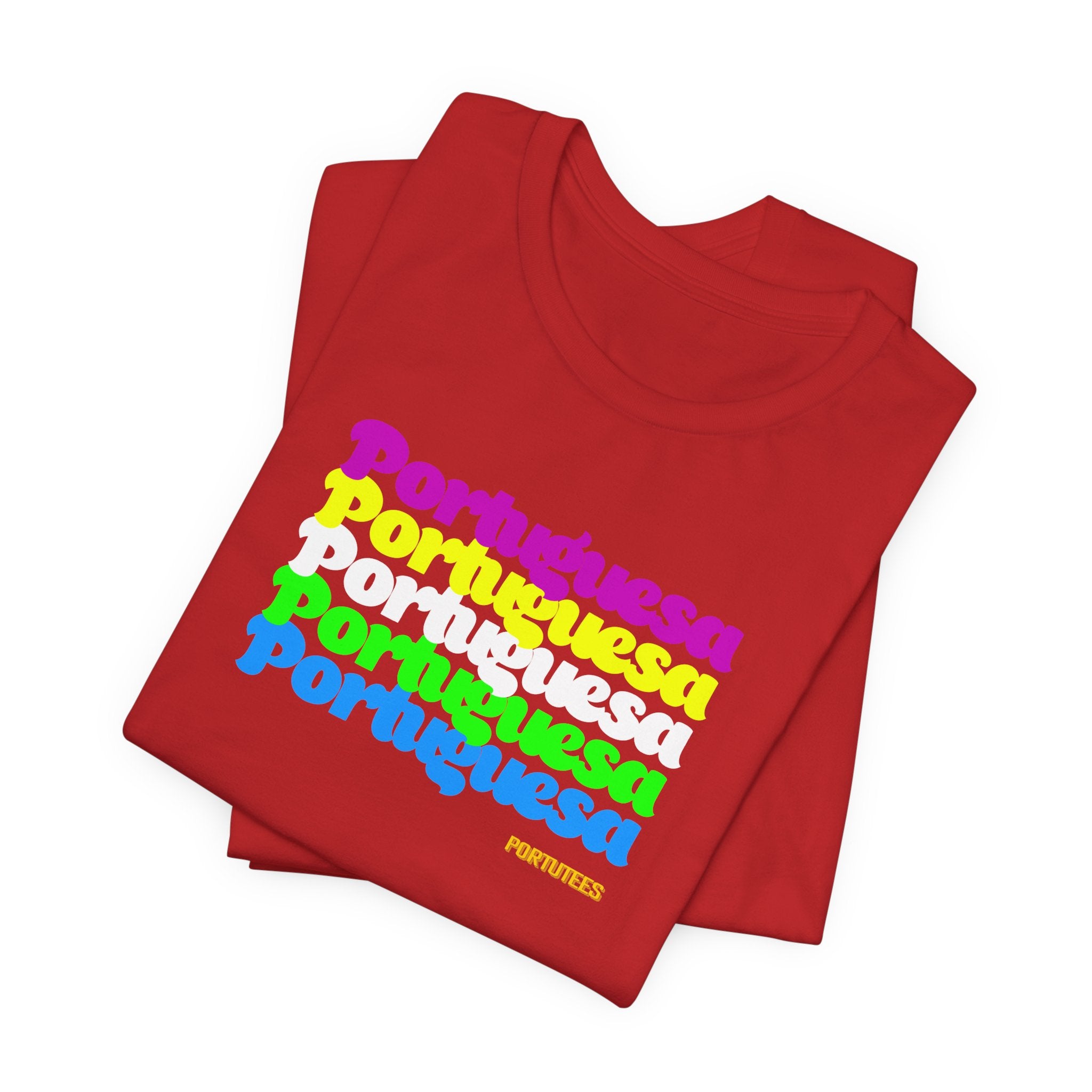 Portuguese Retro Rainbow Tee — "Portuguesa" Graphic T-Shirt